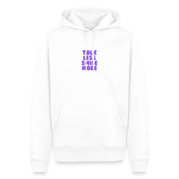 Talk less smile more purple - Männer Premium Bio Hoodie - Weiß - Vorne - Nico (187cm)