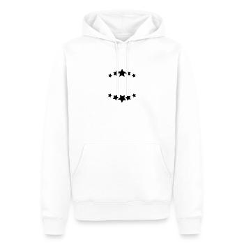 Stars / / insigne / / champ texte / / Logo / / - Sweat à capuche Premium bio Homme - blanc - Devant - Nico (187cm)