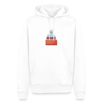 Birthday Cake Watercolor Collage - Men’s Premium Organic Hoodie - white - Front - Nico (187cm)