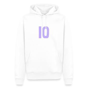 10. 10 YEARS. 10th ANNIVERSARY. 10 YEAR ANNIVERSARY. - Men’s Premium Organic Hoodie - white - Front - Nico (187cm)