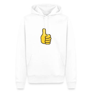 Emoji Pouce vers le haut Couleur de l’esquisse - Sweat à capuche Premium bio Homme - blanc - Devant - Nico (187cm)