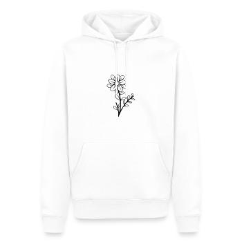 Blume Zeichnung Natur Skizze schwarz - Männer Premium Bio Hoodie - Weiß - Vorne - Nico (187cm)