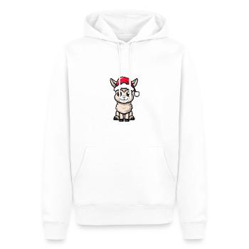 Alpaga Lama Noël - Sweat à capuche Premium bio Homme - blanc - Devant - Nico (187cm)