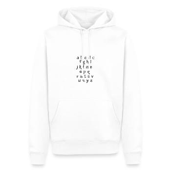 alphabet - Men’s Premium Organic Hoodie - white - Front - Nico (187cm)