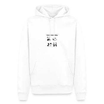 Panda Bär Rollen So Rolle Ich I Geschenk - Männer Premium Bio Hoodie - Weiß - Vorne - Nico (187cm)