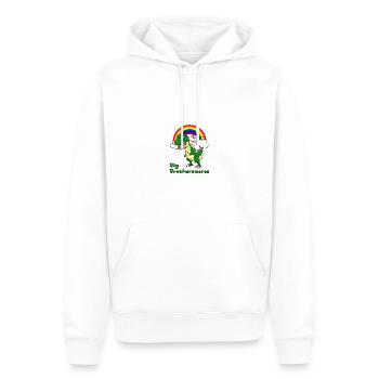 Frère frère frère Brother I cadeau - Sweat à capuche Premium bio Homme - blanc - Devant - Nico (187cm)