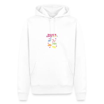 Dinosaure T-Rex Tyrannosaurus Rex I Cadeau - Sweat à capuche Premium bio Homme - blanc - Devant - Nico (187cm)