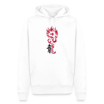 Tribal Dragon - Sweat à capuche Premium bio Homme - blanc - Devant - Nico (187cm)