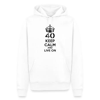 40 vierzigster Geburtstag: Keep Calm and Live on - Männer Premium Bio Hoodie - Weiß - Vorne - Nico (187cm)