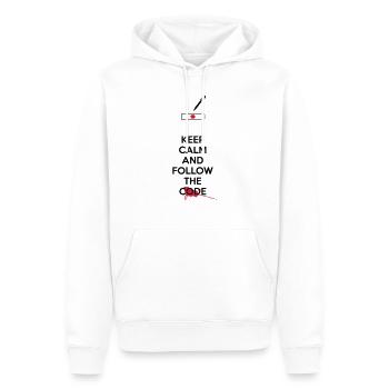 Dexter - Halten Sie Ruhe und folgen Sie den Black - Männer Premium Bio Hoodie - Weiß - Vorne - Nico (187cm)