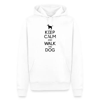 keep calm and walk the dog - Men’s Premium Organic Hoodie - white - Front - Nico (187cm)