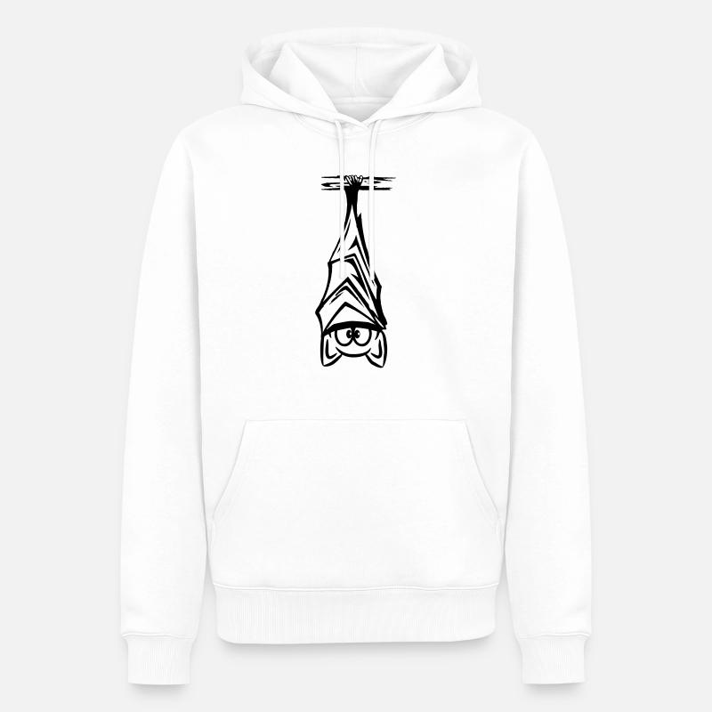 Fledermaus hängend - Männer Premium Bio Hoodie - Weiß