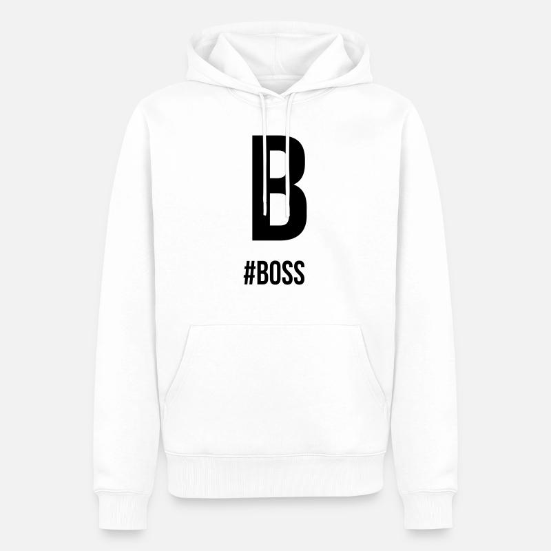 B - Sweat à capuche Premium bio Homme - blanc