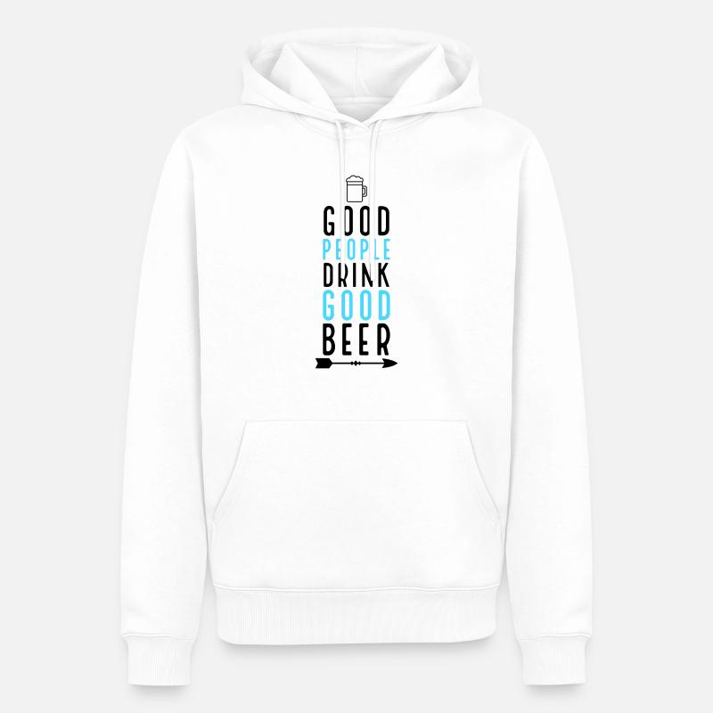 Bière - Sweat à capuche Premium bio Homme - blanc