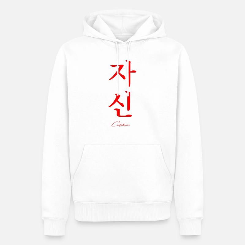 Coréen - Sweat à capuche Premium bio Homme - blanc