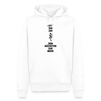 Gott zur Ehr dem Nächsten zur Wehr - Männer Premium Bio Hoodie - Weiß - Vorne - Nico (187cm)