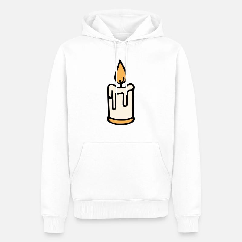 Kerze - Männer Premium Bio Hoodie - Weiß
