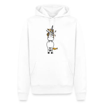Einhorn Albern Witzig Lustig Komisch Comic Cartoon - Männer Premium Bio Hoodie - Weiß - Vorne - Nico (187cm)
