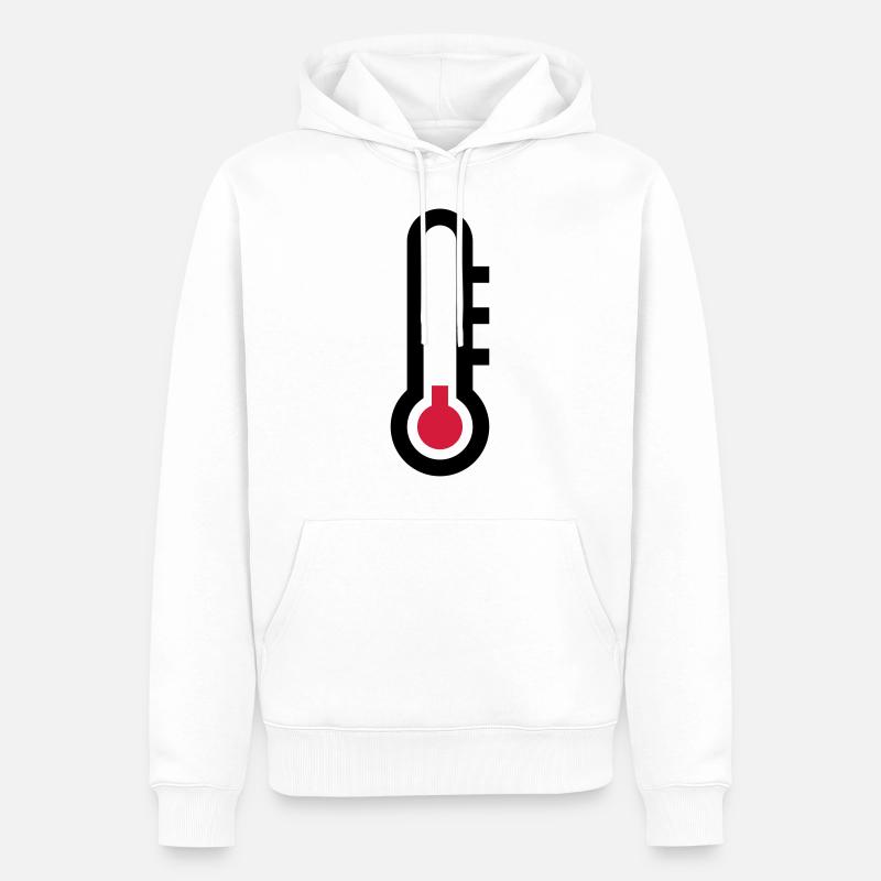 Icône d'icône de température du thermostat - Sweat à capuche Premium bio Homme - blanc