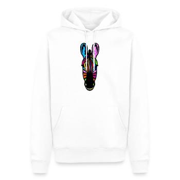 zebre couleur tete animal - Sweat à capuche Premium bio Homme - blanc - Devant - Nico (187cm)