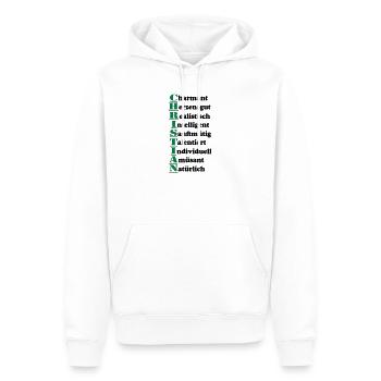 Christian Vorname,Namensschild,Name,Fun Shirt (25) - Männer Premium Bio Hoodie - Weiß - Vorne - Nico (187cm)