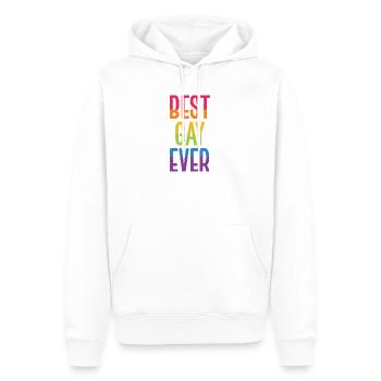 Mois de la fierté LGBT - Meilleur gay de tous les temps - Sweat à capuche Premium bio Homme - blanc - Devant - Nico (187cm)