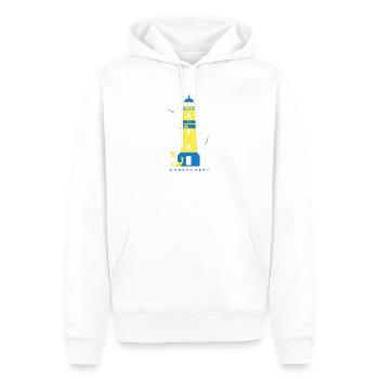 Leuchtturm mit Möwen und Anker - Männer Premium Bio Hoodie - Weiß - Vorne - Nico (187cm)