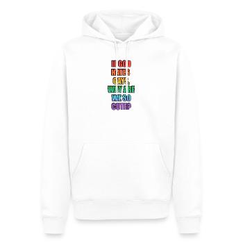 Lustiger Gay-Pride-Slogan - Männer Premium Bio Hoodie - Weiß - Vorne - Nico (187cm)