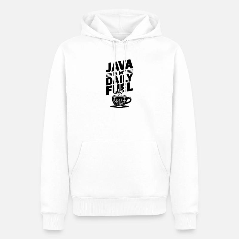 Java est mon carburant quotidien - Sweat à capuche Premium bio Homme - blanc