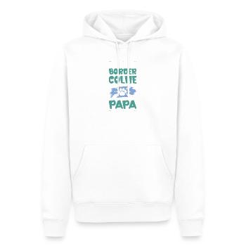 Border Collie chiens papa - Sweat à capuche Premium bio Homme - blanc - Devant - Nico (187cm)