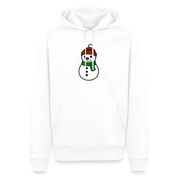 Süßer Schneemann mit Mütze & Schal - Männer Premium Bio Hoodie - Weiß - Vorne - Nico (187cm)