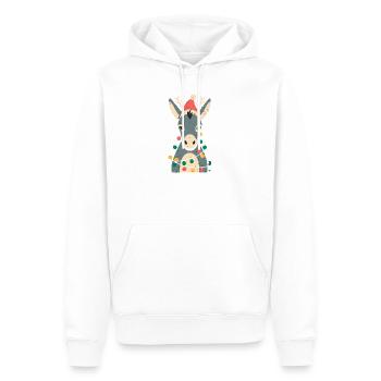 Süße Esel Elfe Weihnachten  - Männer Premium Bio Hoodie - Weiß - Vorne - Nico (187cm)