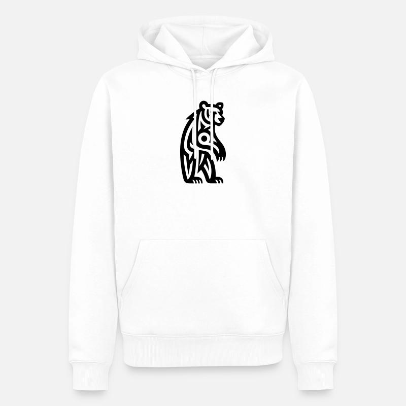 Just a Black Bear #3 - Männer Premium Bio Hoodie - Weiß