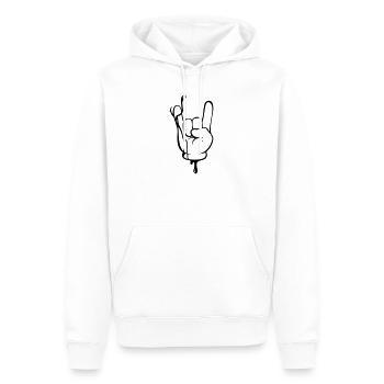 Keep on Rocking am Wasser – Das Angler-Shirt! - Männer Premium Bio Hoodie - Weiß - Vorne - Nico (187cm)