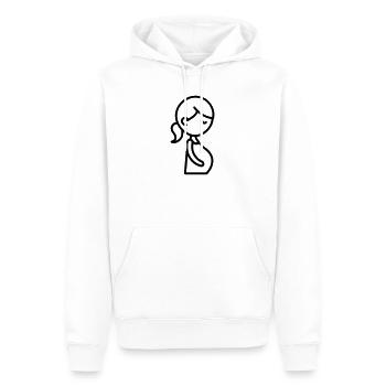 femme enceinte - Sweat à capuche Premium bio Homme - blanc - Devant - Nico (187cm)