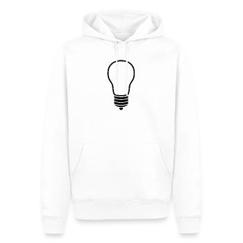 Light bulb - Men’s Premium Organic Hoodie - white - Front - Nico (187cm)