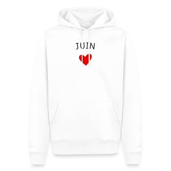 Future maman Juin – Bébé en route ❤️ - Sweat à capuche Premium bio Homme - blanc - Devant - Nico (187cm)