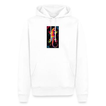 Gecko - Sweat à capuche Premium bio Homme - blanc - Devant - Nico (187cm)