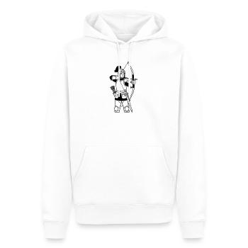 Schütze - Männer Premium Bio Hoodie - Weiß - Vorne - Nico (187cm)