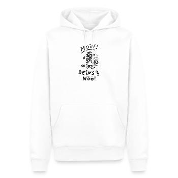 Moin Deins Nöö Möwe Nordisch Meer Witziger Spruch - Männer Premium Bio Hoodie - Weiß - Vorne - Nico (187cm)
