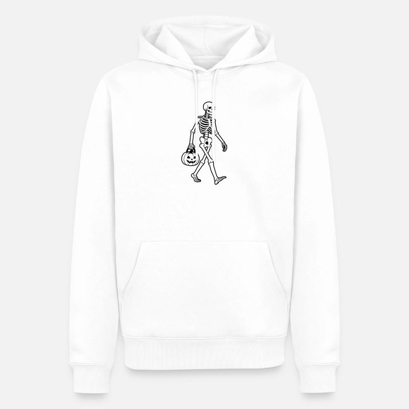 Squelette Halloween - Sweat à capuche Premium bio Homme - blanc