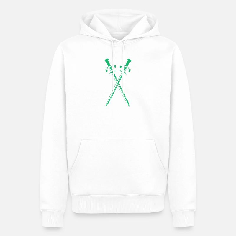 Croisement des Épées Verdes - Sweat à capuche Premium bio Homme - blanc