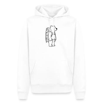 Orso da trekking - Felpa con cappuccio ecologica premium da uomo - bianco - Fronte - Nico (187cm)