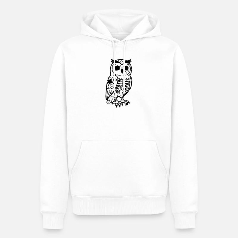 Chouette Zombie - Sweat à capuche Premium bio Homme - blanc