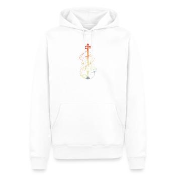 Art au trait du violon style rétro - Sweat à capuche Premium bio Homme - blanc - Devant - Nico (187cm)