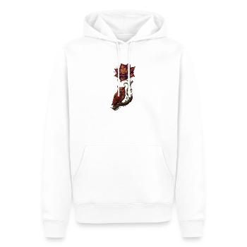 Leuchtende Eule und Feuerblume - Männer Premium Bio Hoodie - Weiß - Vorne - Nico (187cm)