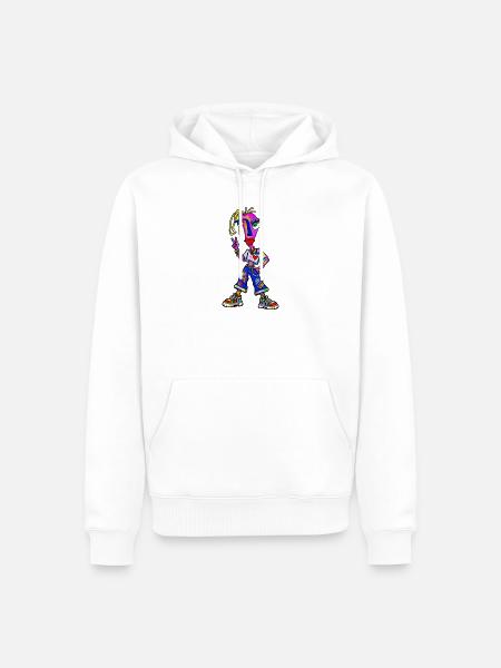 Neon Punk Portrait - Männer Premium Bio Hoodie - Weiß