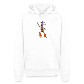 Disco-Skelett mit Glitzerkugel - Männer Premium Bio Hoodie - Weiß - Vorne - Nico (187cm)
