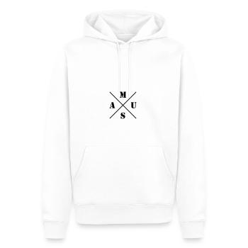 Logo de la souris - Sweat à capuche Premium bio Homme - blanc - Devant - Nico (187cm)