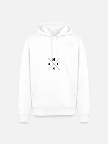 Mouse Logo - Men’s Premium Organic Hoodie - white
